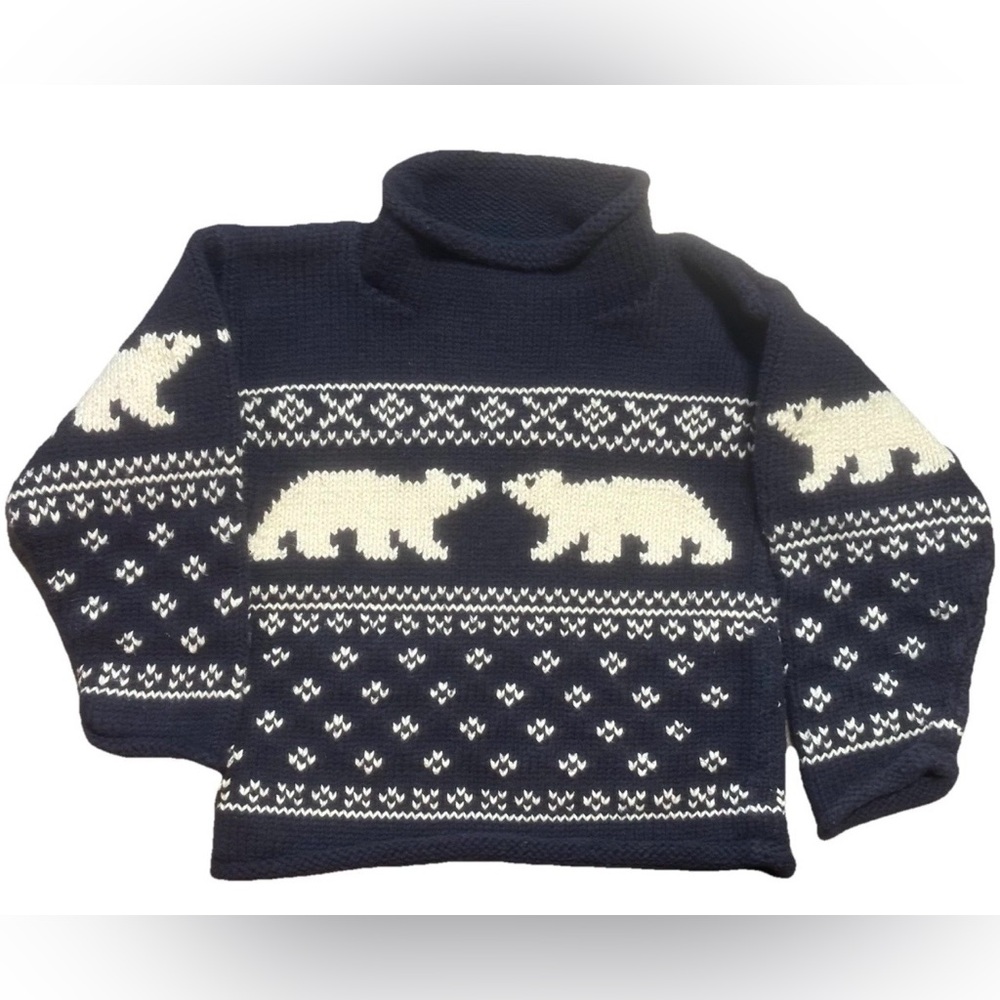 Claver Boutique Toddler Boys 3T Navy Polar Bear Cotton Sweater Pullover USA